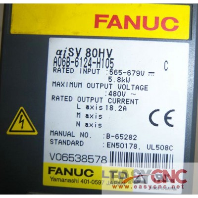 A06B-6124-H105 Fanuc servo amplifier module aiSV 80HV new