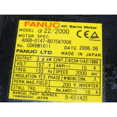 A06B-0147-B075 Fanuc AC servo motor used